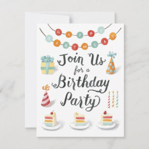 Invitación a la fiesta de cumpleaños ilustrada
