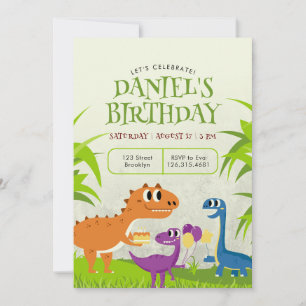 Invitación a la fiesta de cumpleaños infantil verd