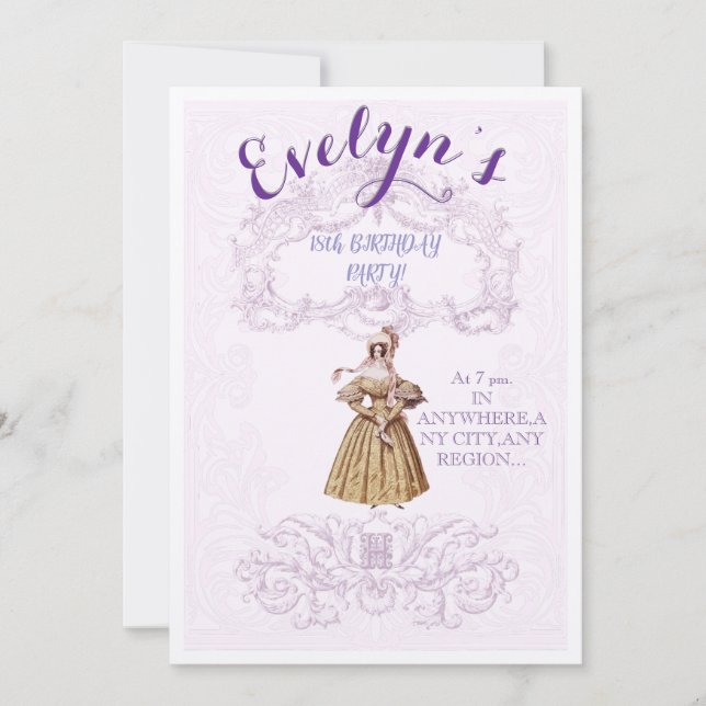 Invitación a la fiesta de cumpleaños inspirada en  (Anverso)
