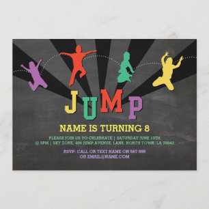 Invitación a la fiesta de cumpleaños Jump Trampoli