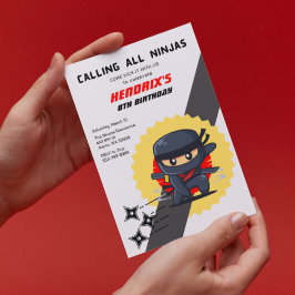 Invitación a la fiesta de cumpleaños Kids Ninja Ka