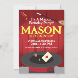 Invitación a la fiesta de cumpleaños mágica Top Ha