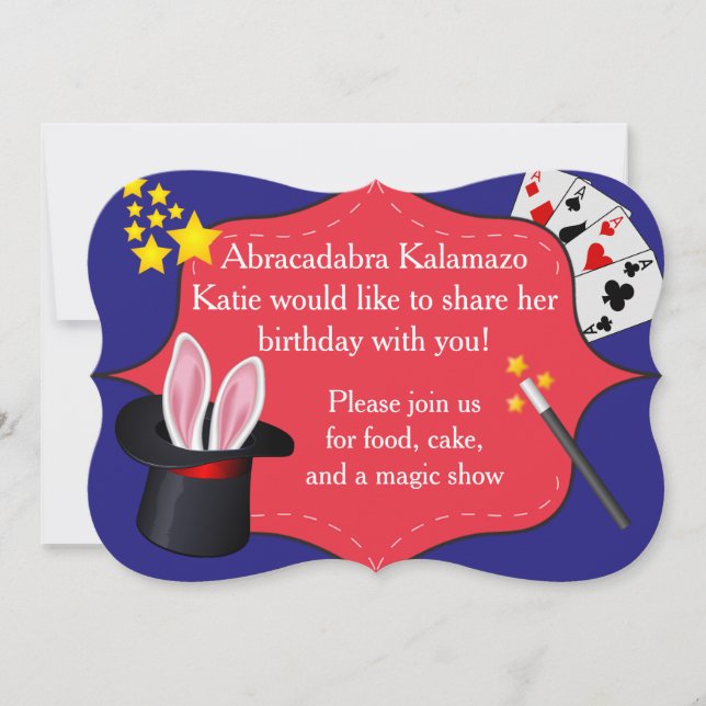 Invitación a la fiesta de cumpleaños mágico (Anverso)