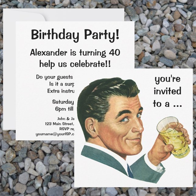 Invitación a la fiesta de cumpleaños masculina par (Subido por el creador)