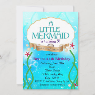 Invitación a la fiesta de cumpleaños MERMAID Under