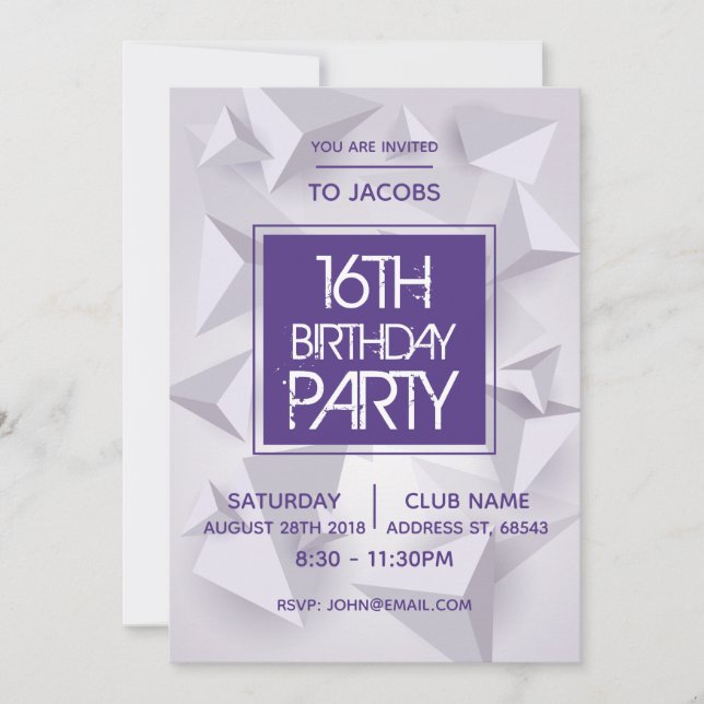Invitación a la fiesta de cumpleaños mínima del cl (Anverso)