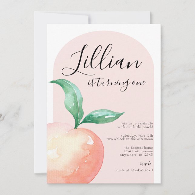 Invitación a la fiesta de cumpleaños Minimalista d (Anverso)