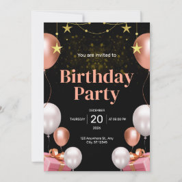 Invitación a la fiesta de cumpleaños moderna de Bl