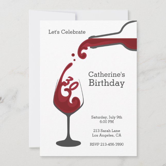 Invitación a la fiesta de cumpleaños moderna del V (Anverso)