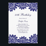 Invitación a la fiesta de cumpleaños moderna y flo<br><div class="desc">Las flores de Lotus decoran esta invitación de una manera nueva y moderna. se indica en el documento básico; sin embargo,  recomiendo el peso y la textura del papel de lino (disponible en varios otros colores)</div>