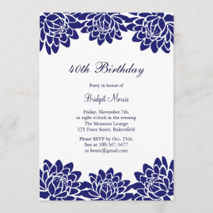 Invitación a la fiesta de cumpleaños moderna y flo