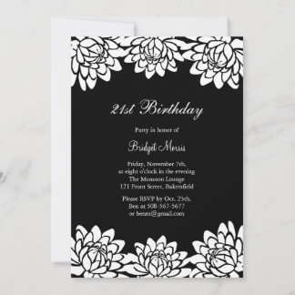 Invitación a la fiesta de cumpleaños moderna y flo