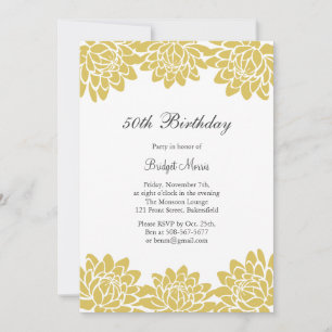 Invitación a la fiesta de cumpleaños moderna y flo