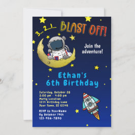 Invitación a la fiesta de cumpleaños Moon Adventur