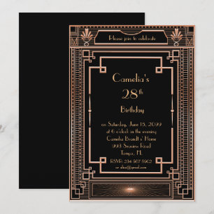 Invitación a la fiesta de cumpleaños, mujer grandi
