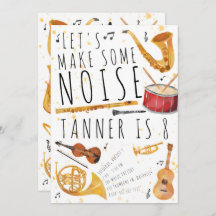 Invitación a la fiesta de cumpleaños musical