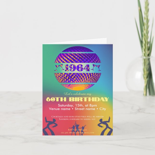 Invitación a la fiesta de cumpleaños nacido en 196 (Anverso)