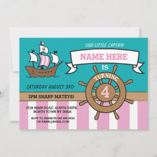 Invitación a la fiesta de cumpleaños náutica del b