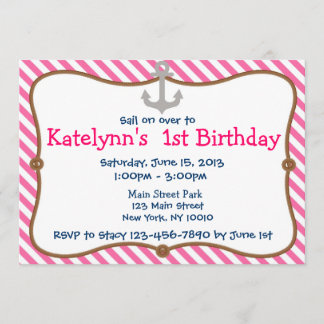 Invitación a la fiesta de cumpleaños náutica del C