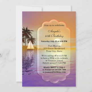 Invitación a la fiesta de cumpleaños náutica o de 