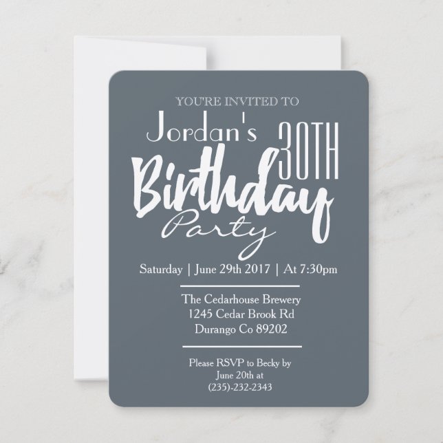 Invitación a la fiesta de cumpleaños neutral de gé (Anverso)
