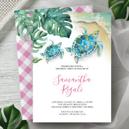 Invitación a la Fiesta de Cumpleaños Niña Tortuga 
