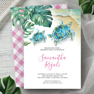 Invitación a la Fiesta de Cumpleaños Niña Tortuga 