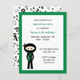 Invitación a la fiesta de cumpleaños Ninja Cambio