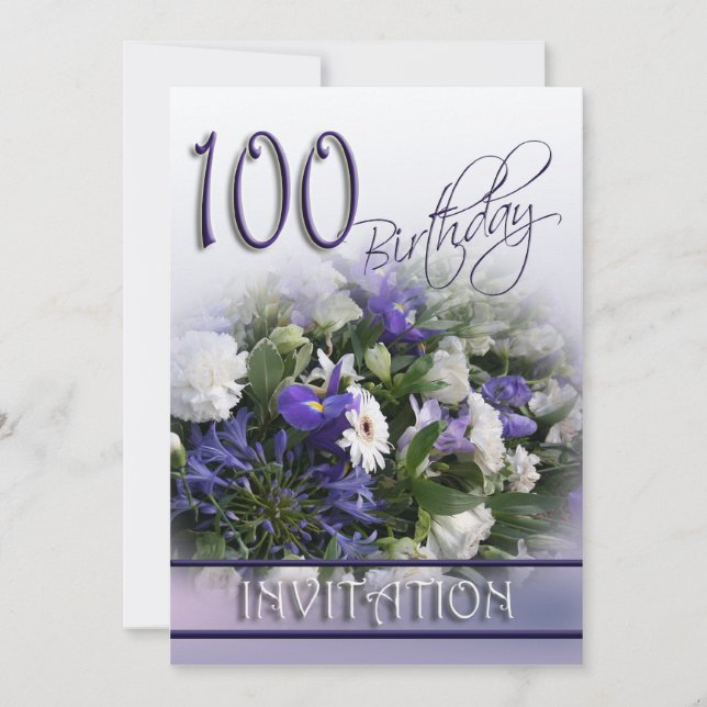 Invitación a la fiesta de cumpleaños número 100 -  (Anverso)