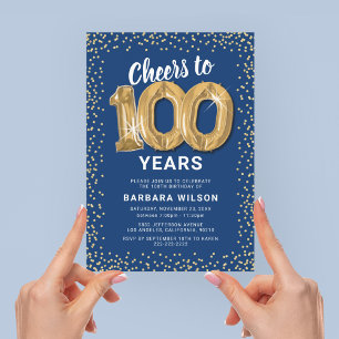 Invitación a la fiesta de cumpleaños número 100 Bl
