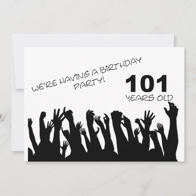 Invitación a la fiesta de cumpleaños número 101 co (Anverso)