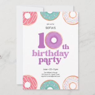 Invitación a la fiesta de cumpleaños número 10 de 