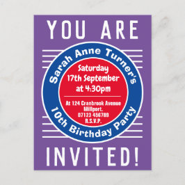 Invitación a la fiesta de cumpleaños número 10 del