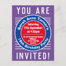 Invitación a la fiesta de cumpleaños número 10 del