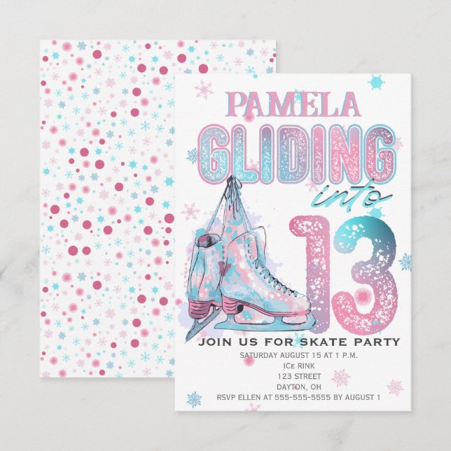Invitación a la fiesta de cumpleaños número 13 del (Anverso / Reverso)
