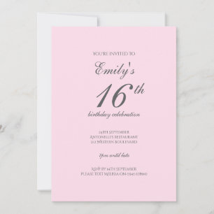 Invitación a la fiesta de cumpleaños número 16 del