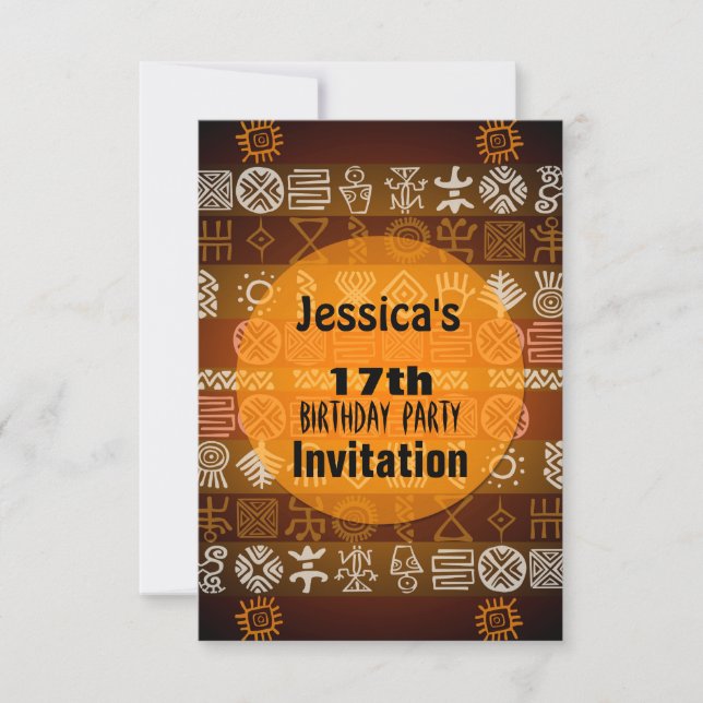 Invitación a la fiesta de cumpleaños número 17 de  (Anverso)