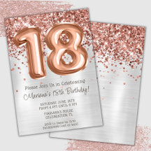 Invitación a la fiesta de cumpleaños número 18 de 