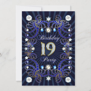 Invitación a la fiesta de cumpleaños número 19 con