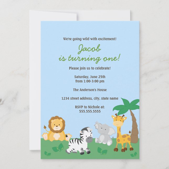 Invitación a la fiesta de cumpleaños número 1 de S (Anverso)