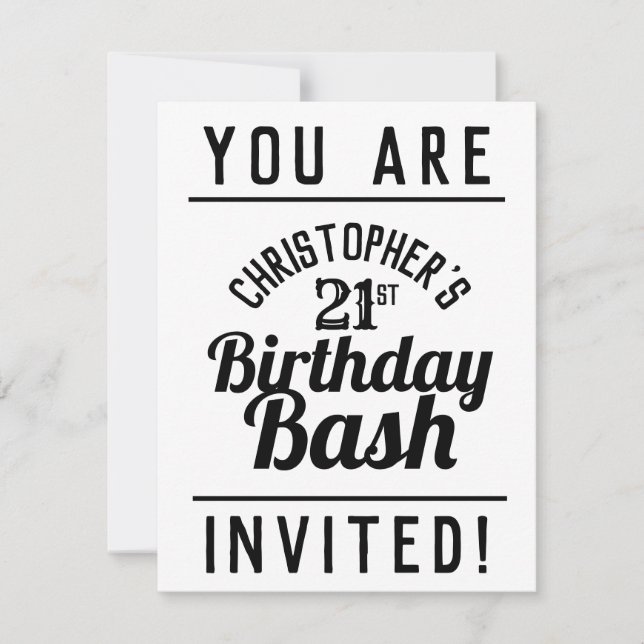Invitación a la fiesta de cumpleaños número 21 (Anverso)