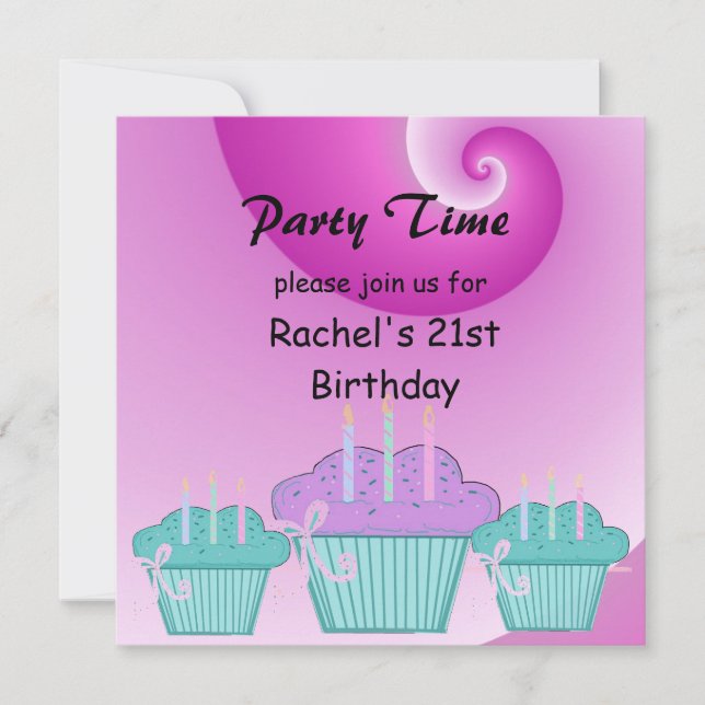 Invitación a la fiesta de cumpleaños número 21 (Anverso)