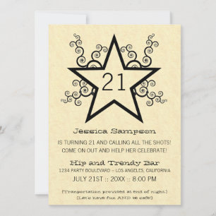 Invitación a la fiesta de cumpleaños número 21 de 
