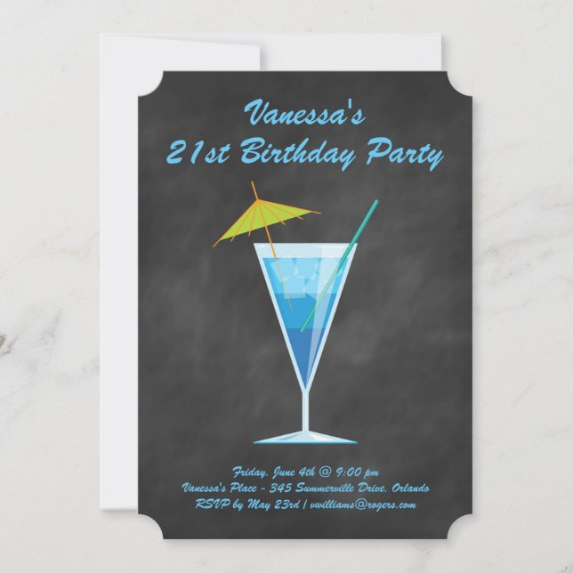 Invitación a la fiesta de cumpleaños número 21 de  (Anverso)