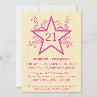 Invitación a la fiesta de cumpleaños número 21 de 