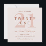 Invitación a la fiesta de cumpleaños número 21 del<br><div class="desc">Esta moderna tipografía, invitación a la fiesta de cumpleaños 21, es perfecta para una fiesta de cumpleaños moderna. El diseño es sencillo, con toques rosa rosa, en un diseño tipográfico con un toque moderno. Personalizable en cualquier color. Mantenga el diseño minimalista y elegante, tal como está, o lo personalice añadiendo...</div>