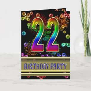 Invitación a la fiesta de cumpleaños número 22