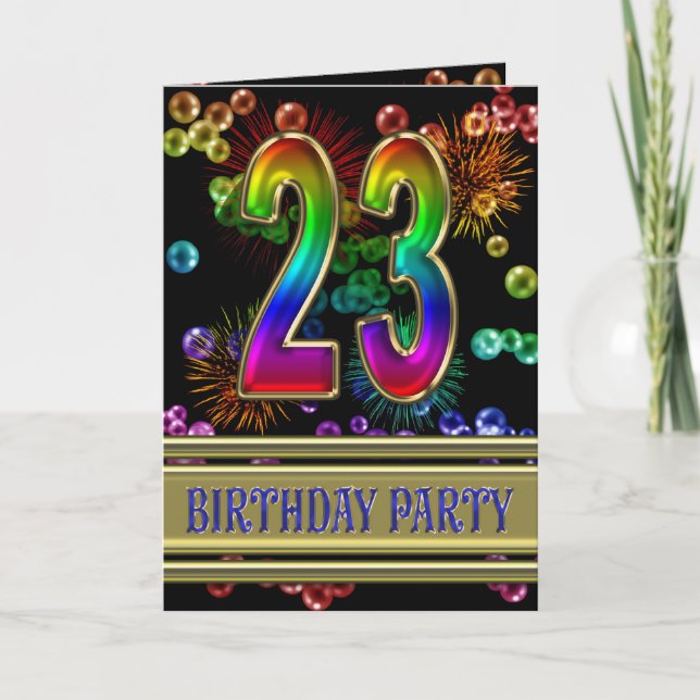 Invitación a la fiesta de cumpleaños número 23 (Anverso)
