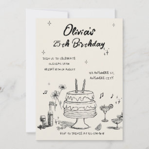 Invitación a la fiesta de cumpleaños número 25