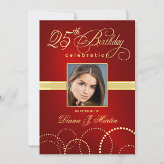 Invitación a la fiesta de cumpleaños número 25 - F